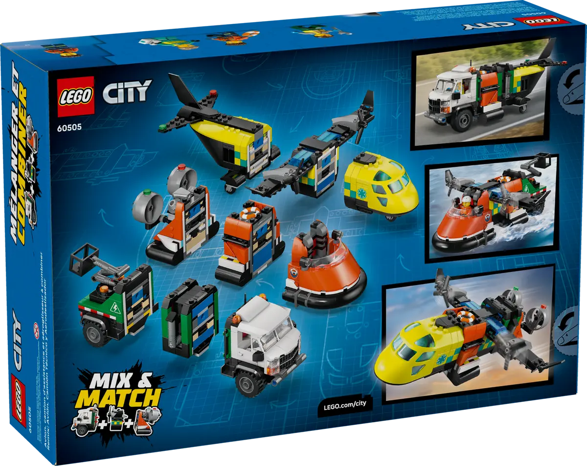 LEGO City - Remix aereo, camion di servizio e hovercraft 60505 
